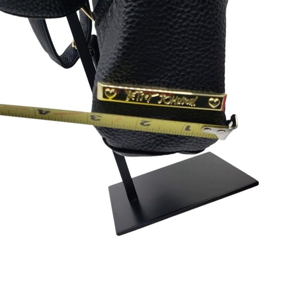 Betsey Johnson Tuxedo Cat Faux Fur Backpack Zip Around Black White Gold Hardware - Picture 11 of 12